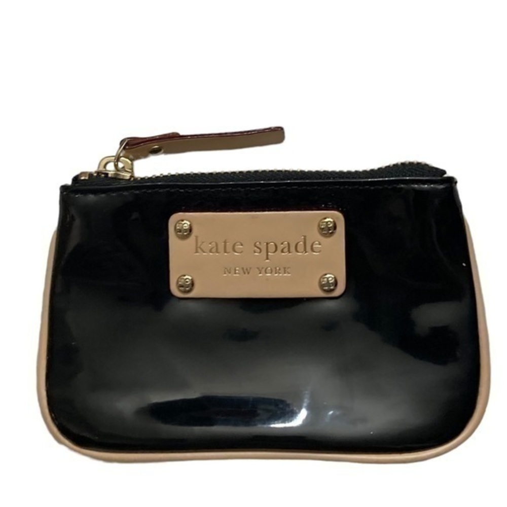 Kate spade shiny black coin bag pouch